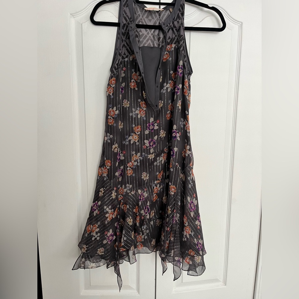 Rebecca Taylor silk sparkle flower dress size 4